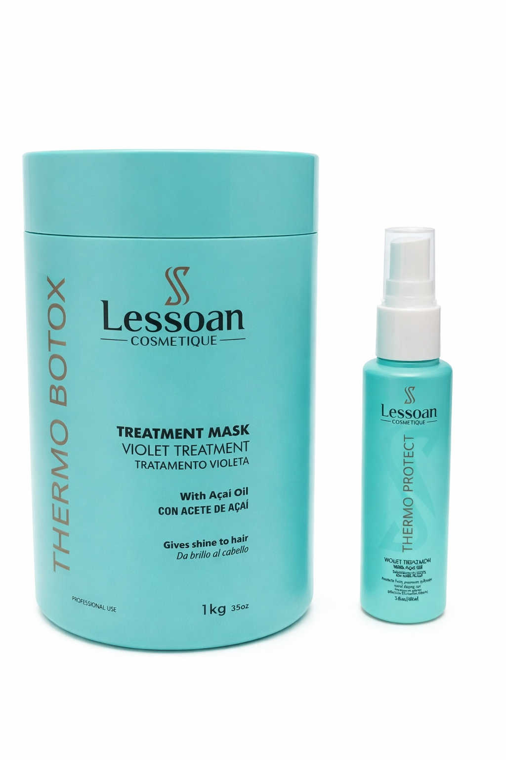 Termo Botox pentru par 1000 ml. si spray pentru protectie termica 60 ml. Lessoan Cosmetics