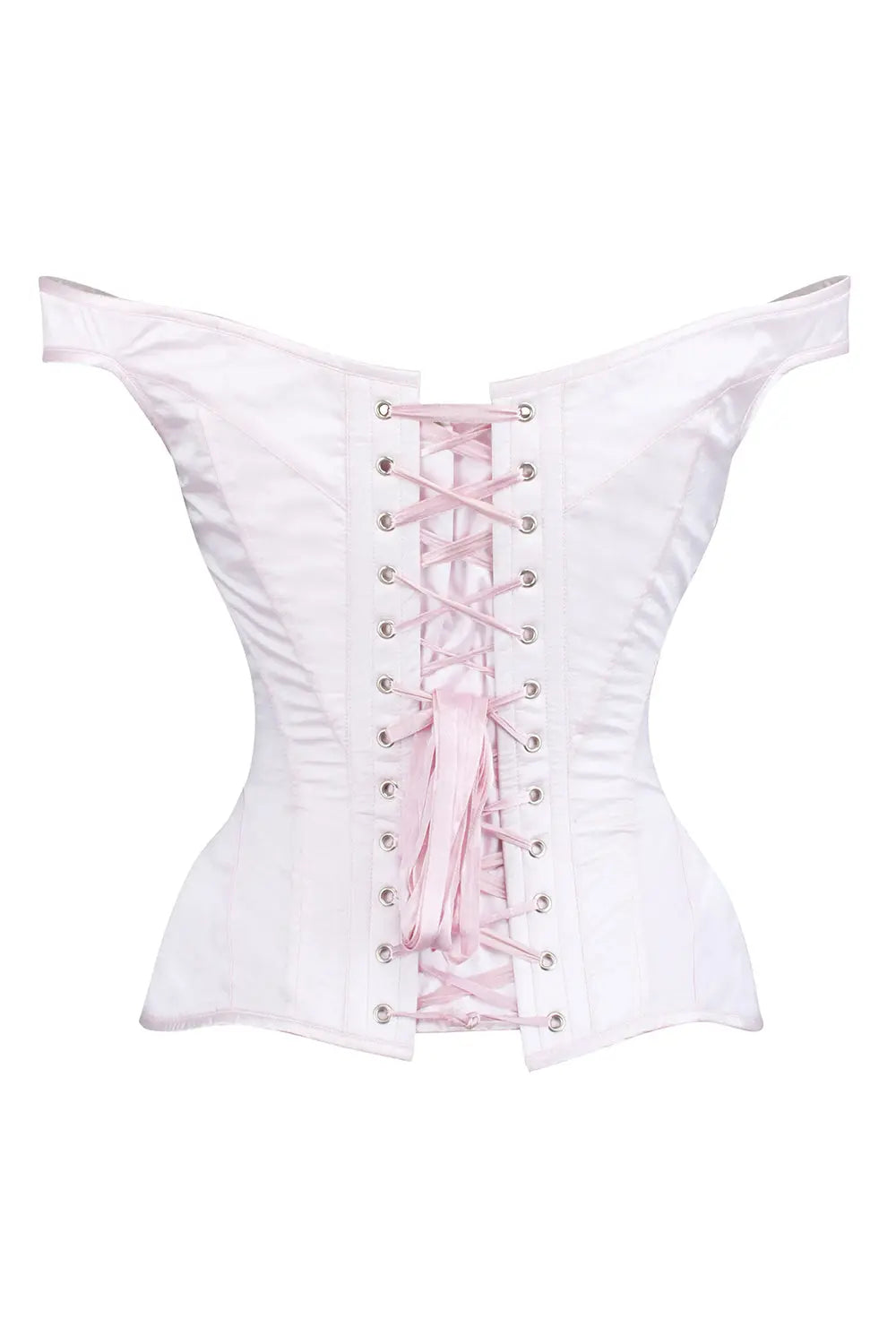 Corsage Brittanni Overbust aus rosa Satin mit Trägern – zarte Weiblichkeit und eleganter Halt