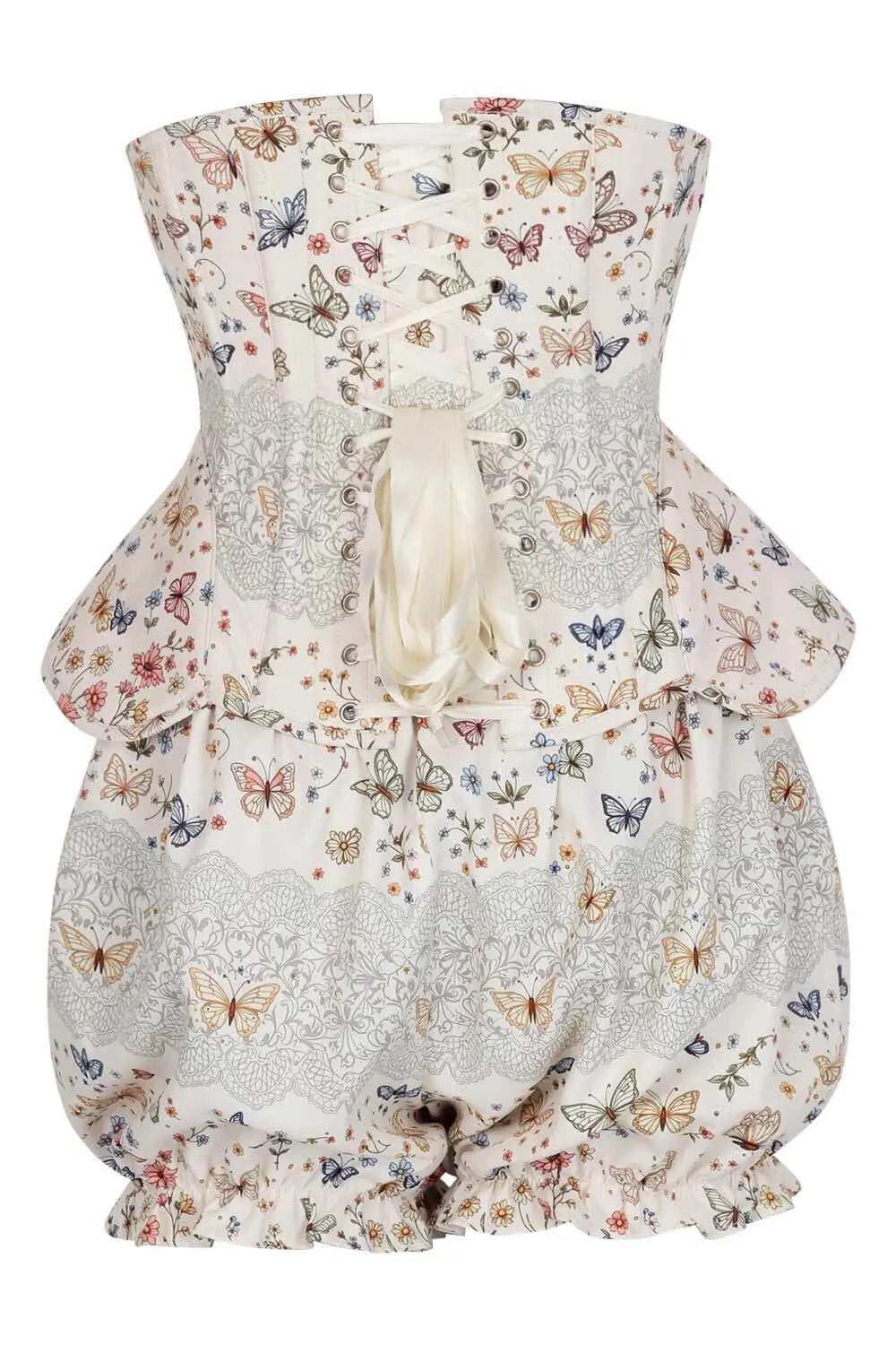 Zestaw Gorset Underbust Branda Butterfly Garden i bufiaste szorty