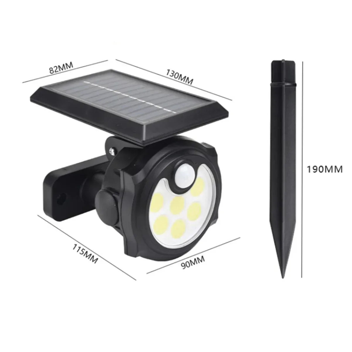 Lampa solara, cu senzor de miscare, lumina LED, acumulator, Naimeed, COB 42 LED-uri
