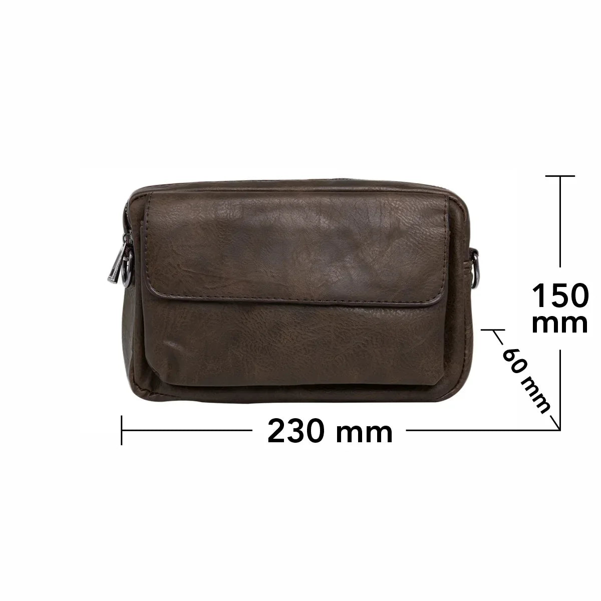 Borseta barbati, de umar, piele ecologica, Naimeed , Companion, Maro inchis, 15x6x23cm