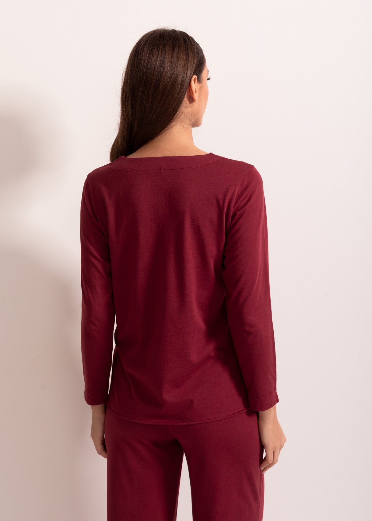 Bluză damă modal TENCEL™ – bluză cu mâneci lungi și decolteu în V elegant
