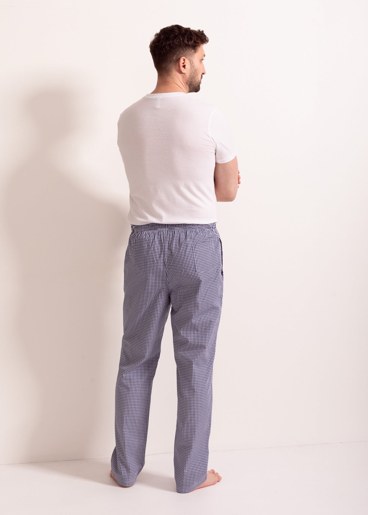 Pantaloni pijama bărbați bumbac – pantaloni lungi confortabili cu buzunare
