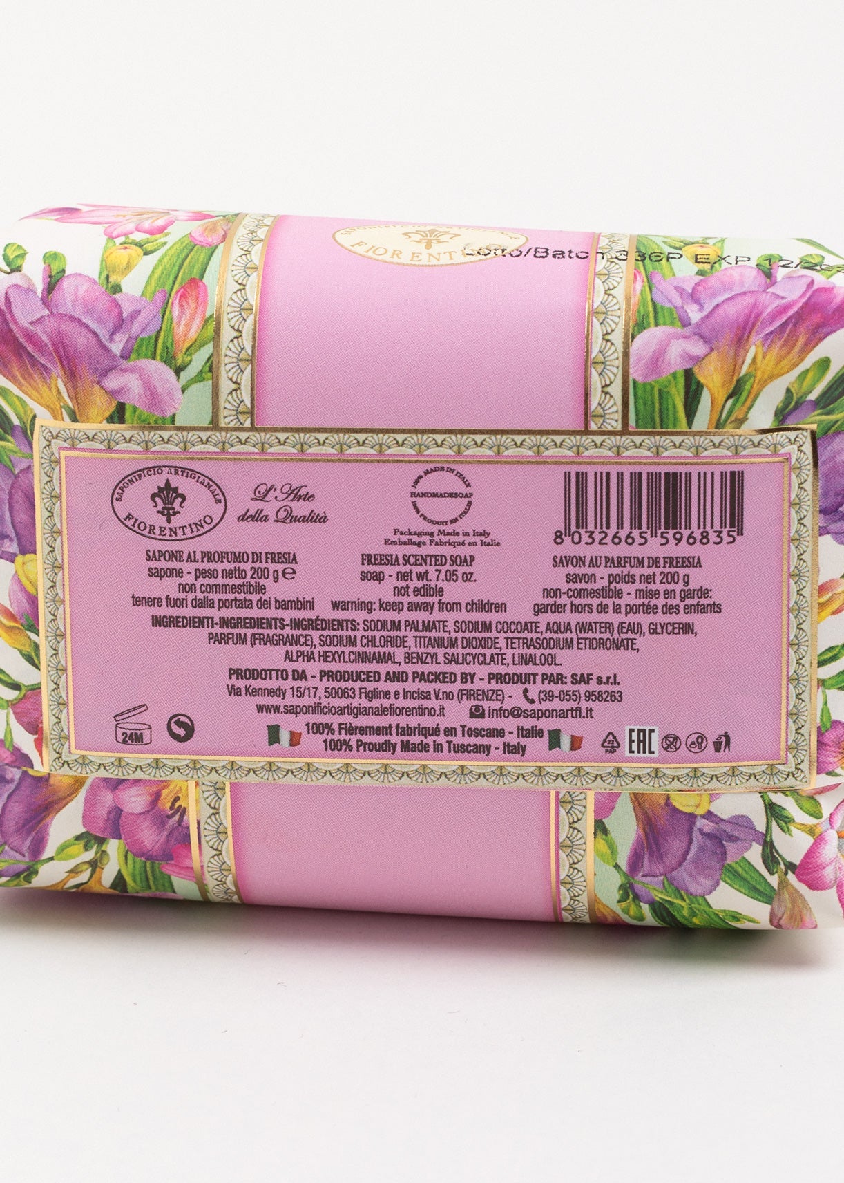 Săpun natural Fiorentino Frezie Handmade – săpun artizanal floral, delicat și hidratant