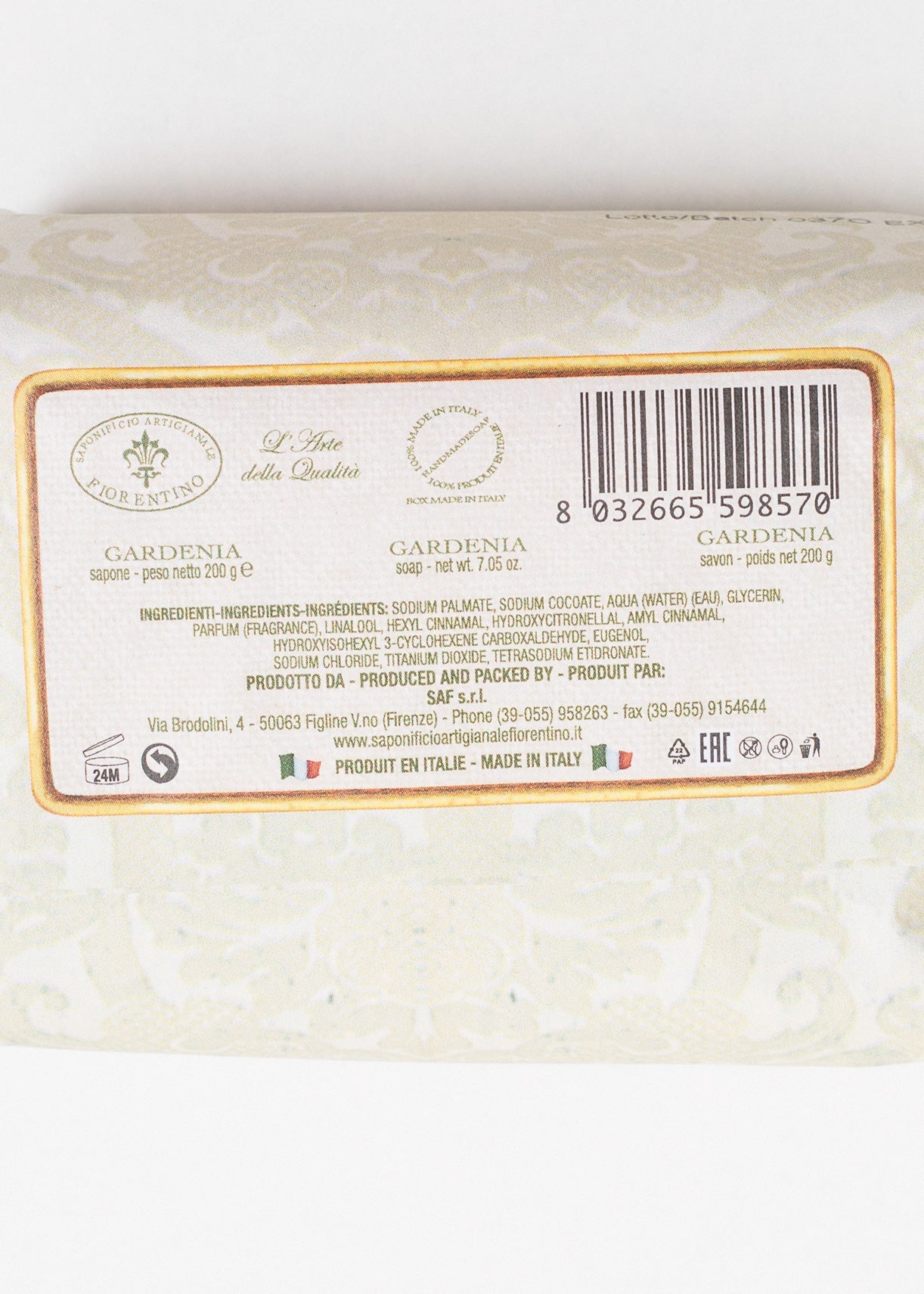 Săpun natural Fiorentino Gardenie Handmade – săpun artizanal parfumat, delicat și hidratant