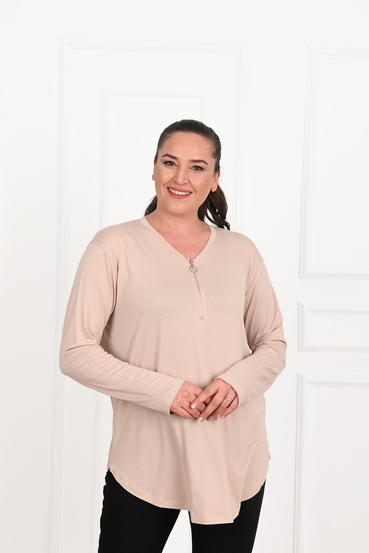 Bluza dama marimi mari cu fermoar