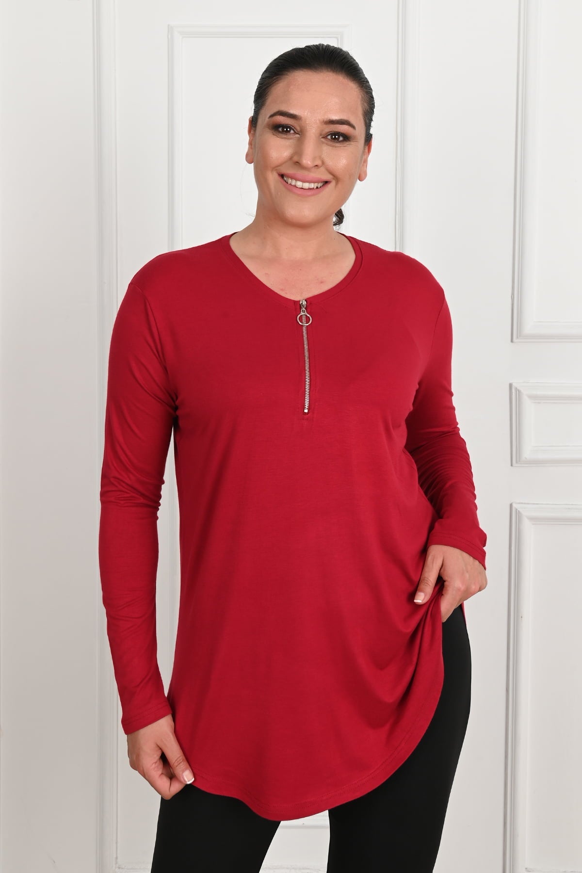 Bluza dama marimi mari cu fermoar