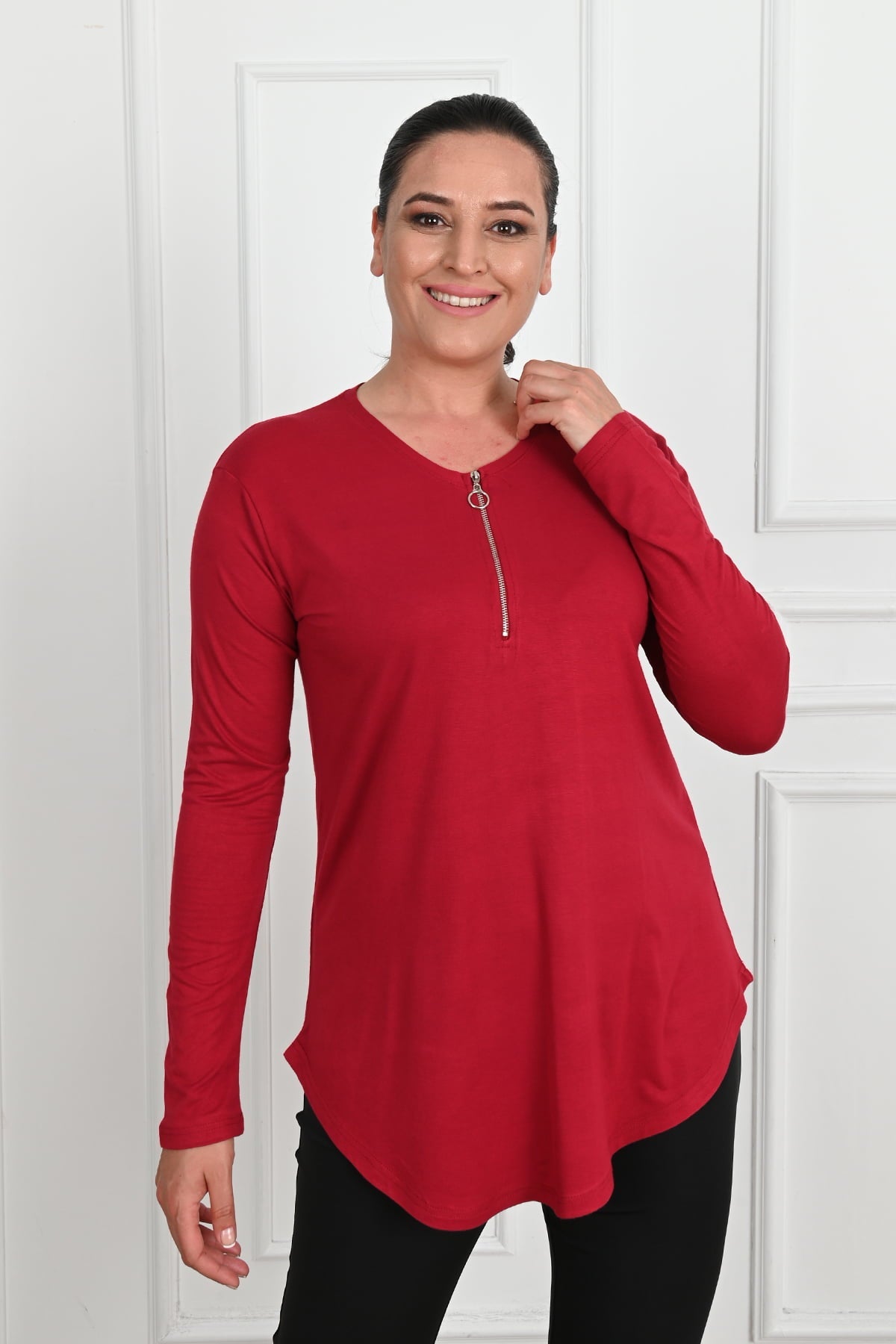Bluza dama marimi mari cu fermoar