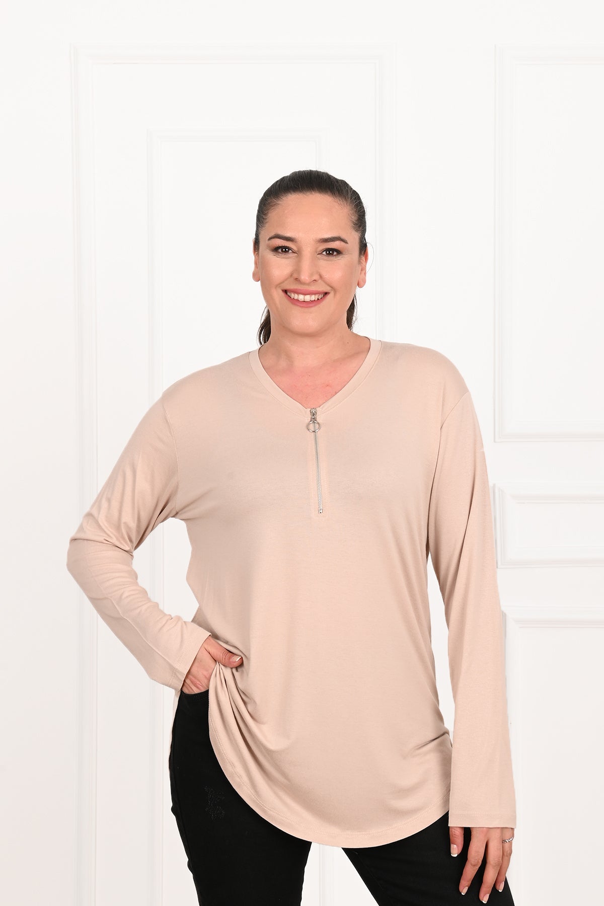 Bluza dama marimi mari cu fermoar