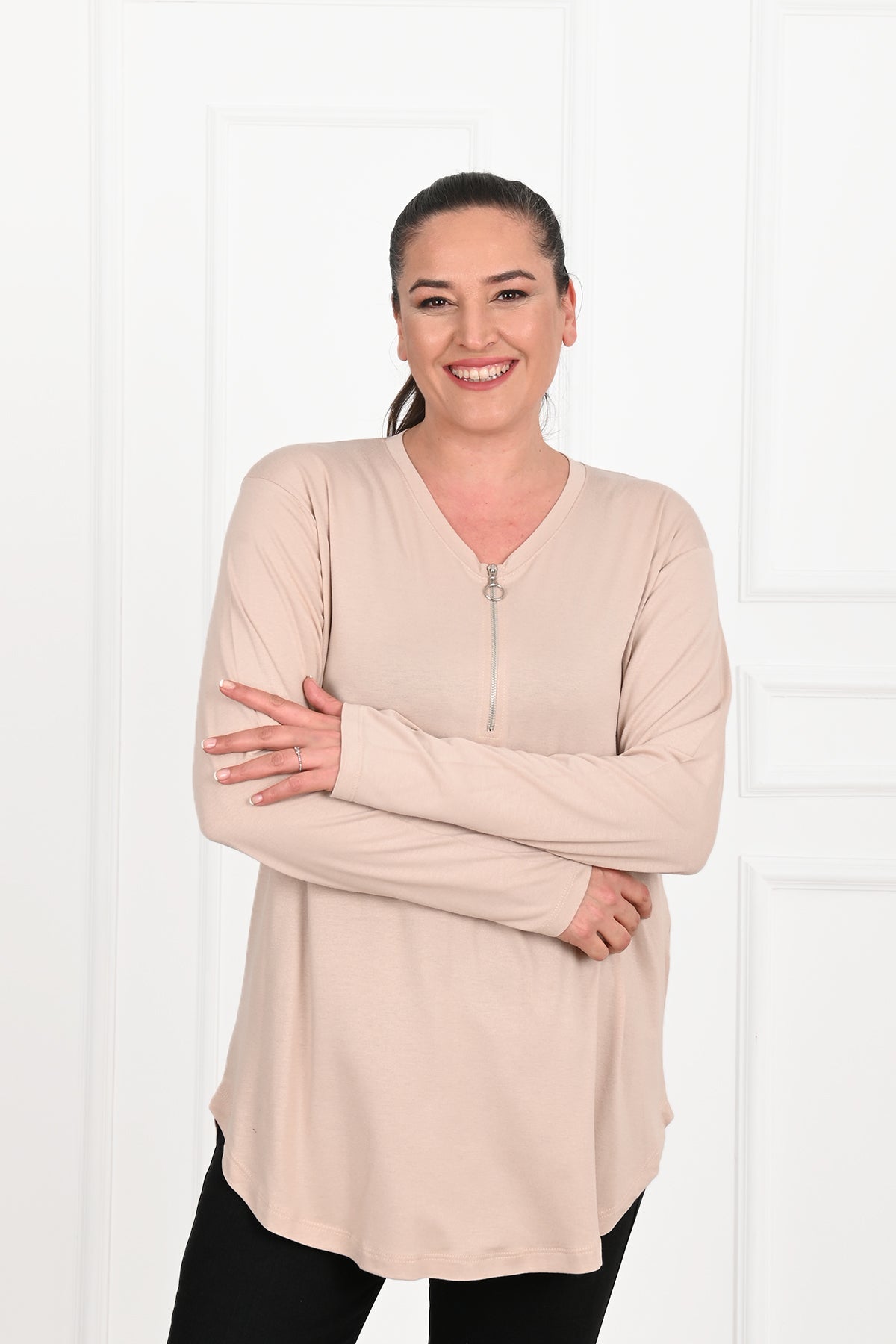 Bluza dama marimi mari cu fermoar