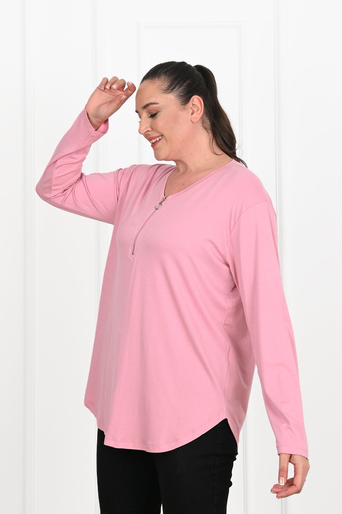 Bluza dama marimi mari cu fermoar