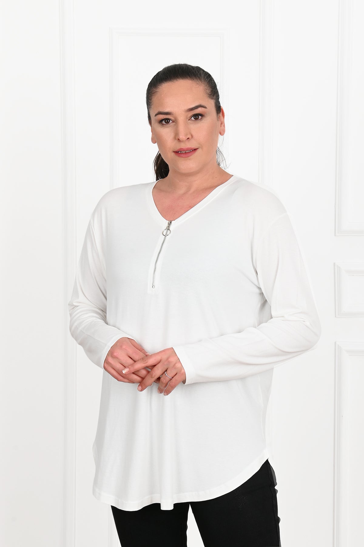 Bluza dama marimi mari cu fermoar