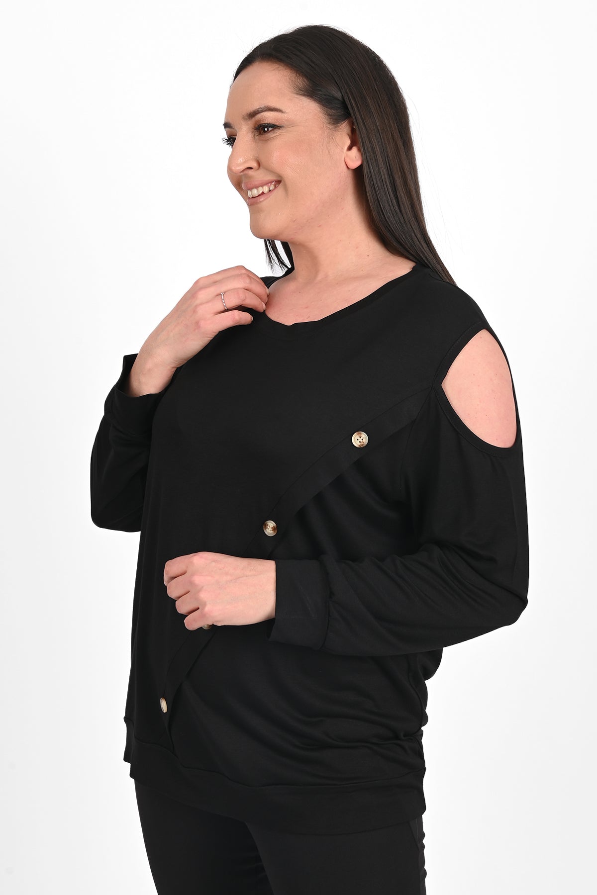 Damenbluse in großen Größen mit Aufdruck