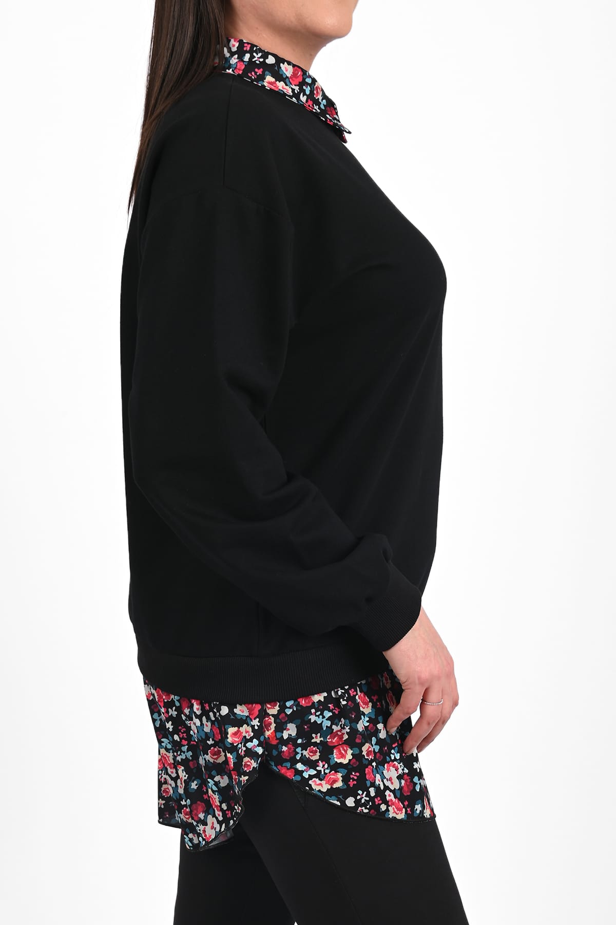 Damenbluse große Größen mit Blumenmuster