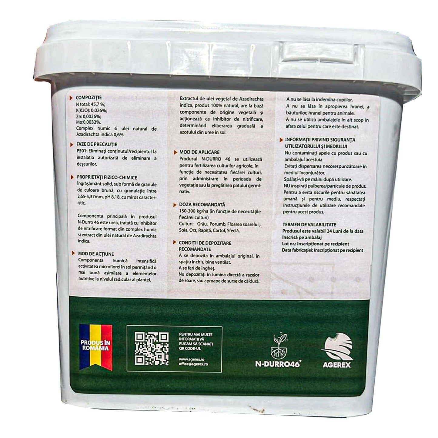 Ingrasamant cu Azot si Extracte Humice - N-Durro 46, 46% N, Efect 100 Zile, 2 kg