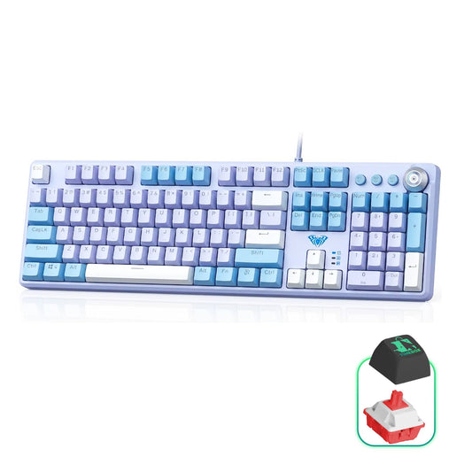 Tastatura Mecanica Gaming 104 Taste Timebox, Switch Albastru, Violet