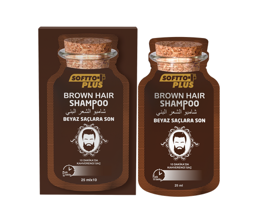 Farbschutzshampoo für weißes Haar – Dunkelkastanienbraun – 10 x 25 ml