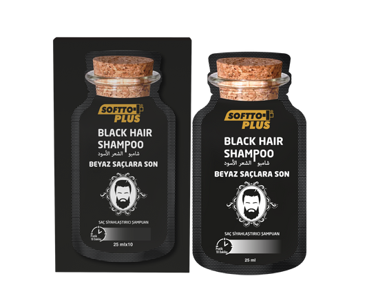 Farbshampoo für weißes Haar – Dunkelschwarz – 10 x 25 ml