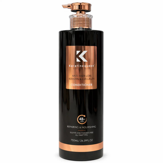 Balsam Keratin Queen Anti-Hair Loss cu Keratină și Colagen – hidratare, fortifiere și reducerea căderii părului 750 ml