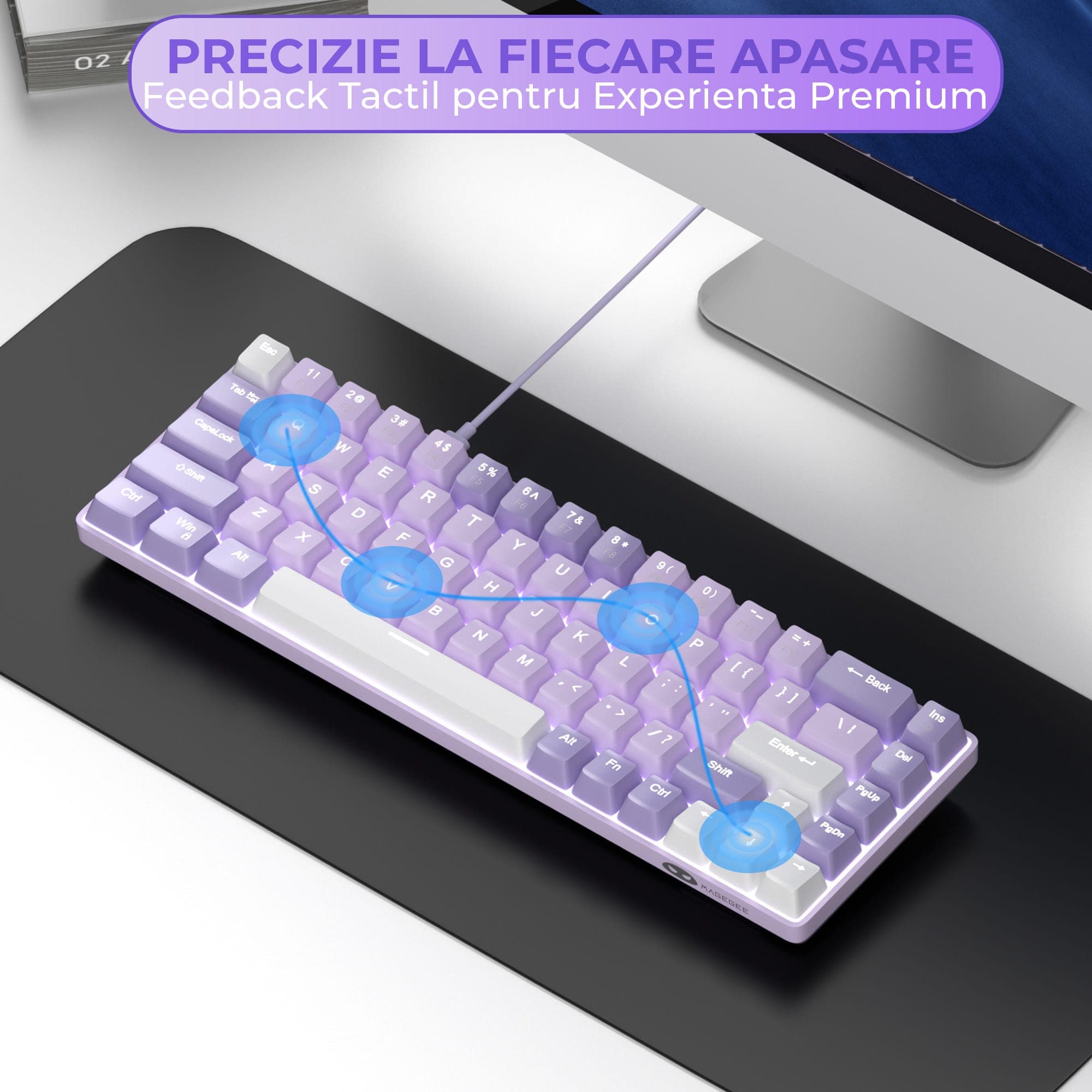 Tastatura Mecanica Gaming Timebox, Red Switch, 60%, Hot-Swap