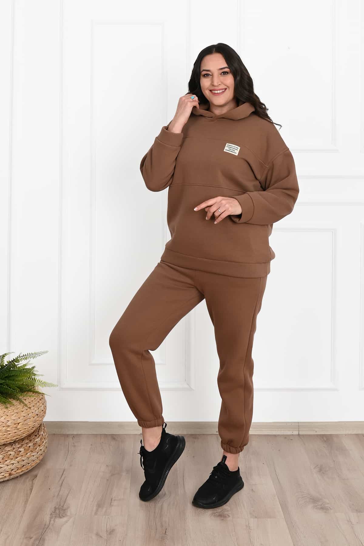Gefütterter Damen-Trainingsanzug Übergröße Classic