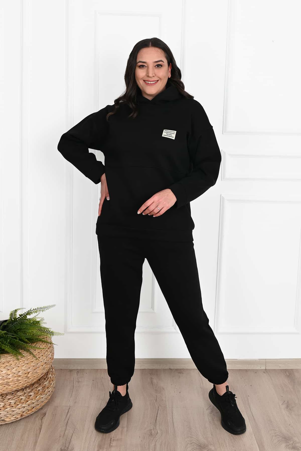 Gefütterter Damen-Trainingsanzug Übergröße Classic