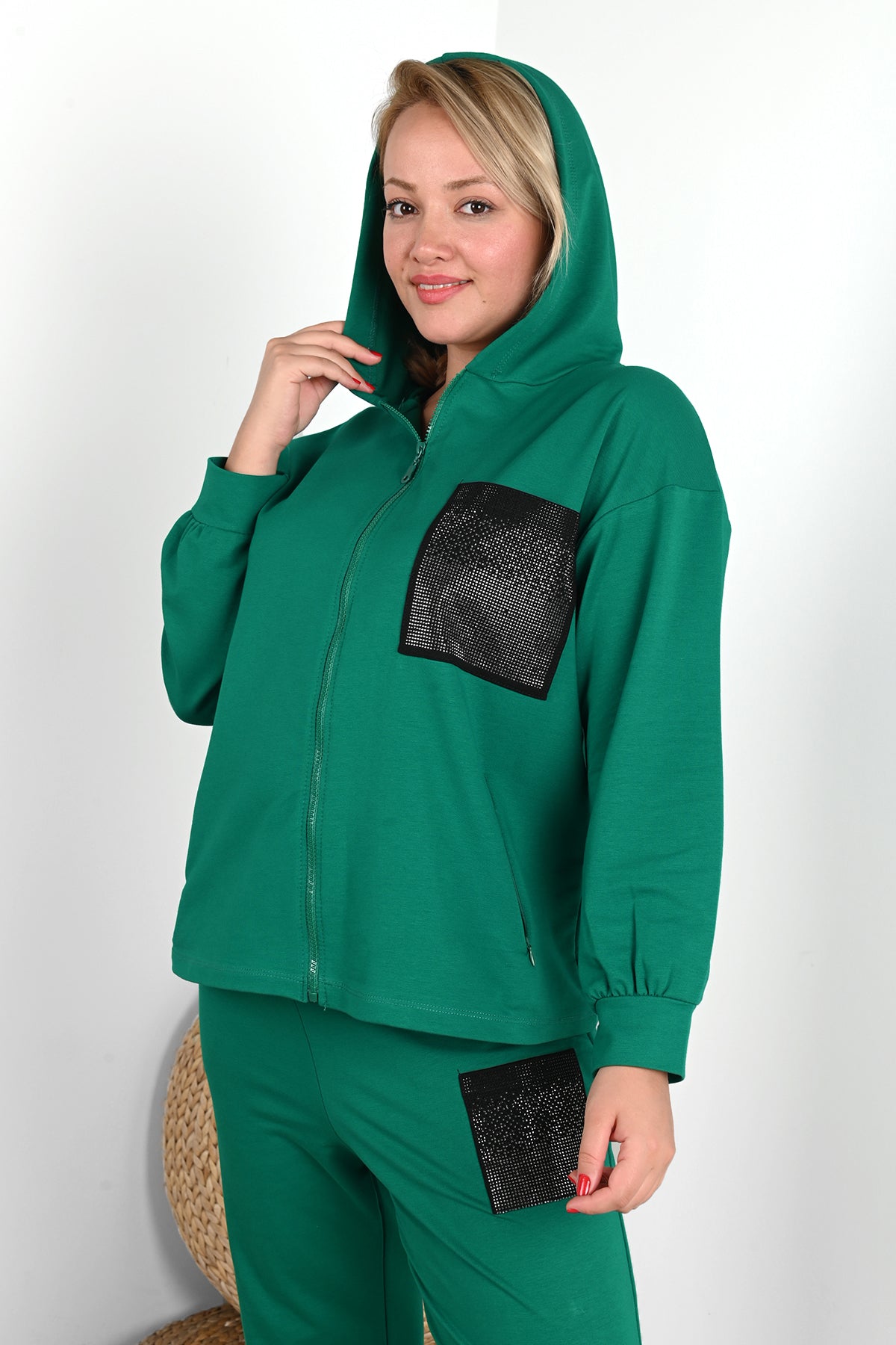 Dres damski plus size kieszeń