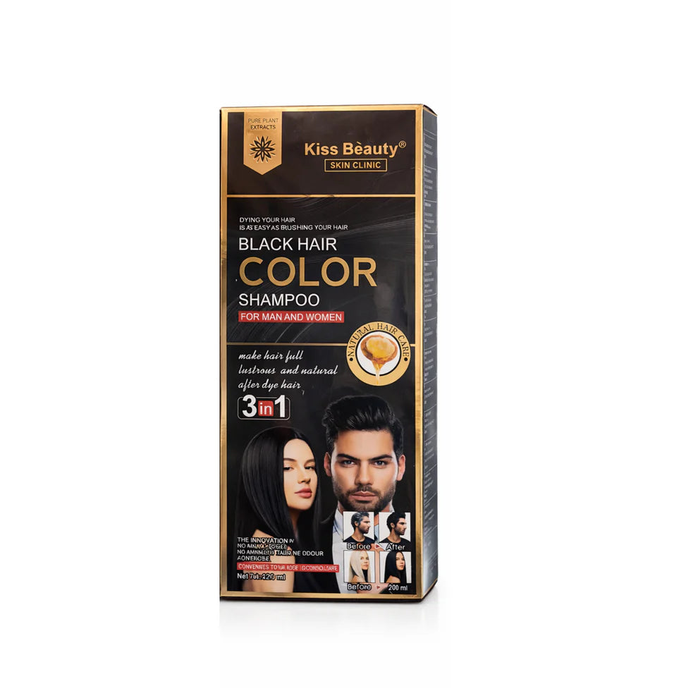 Șampon Colorant fire albe Negru 3 în 1 420 ml