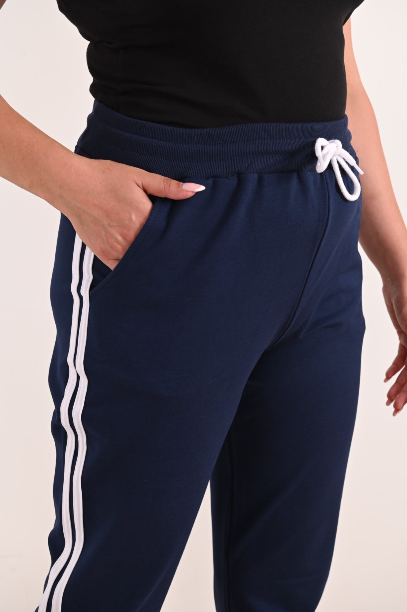 Pantalon dama marimi mari de trening 2 dungi