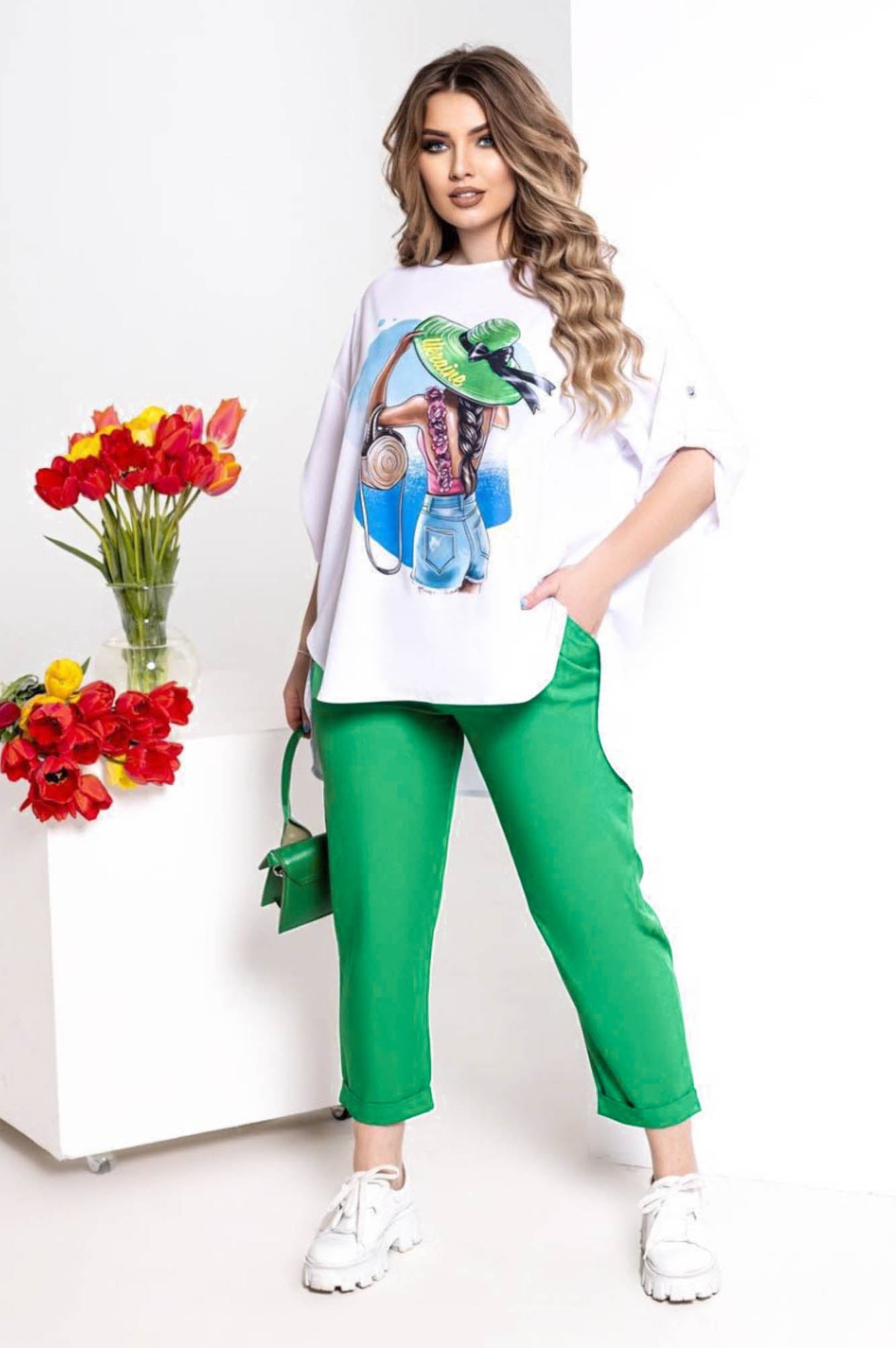 Hosen- und Blusen-Set mit Print
