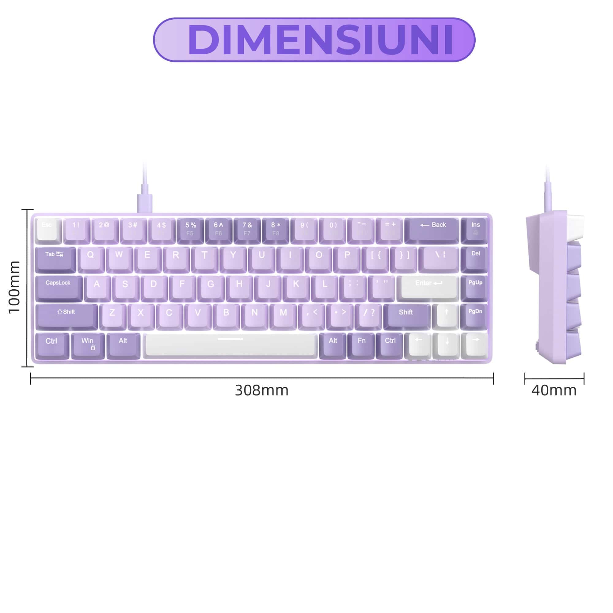 Tastatura Mecanica Gaming Timebox, Red Switch, 60%, Hot-Swap
