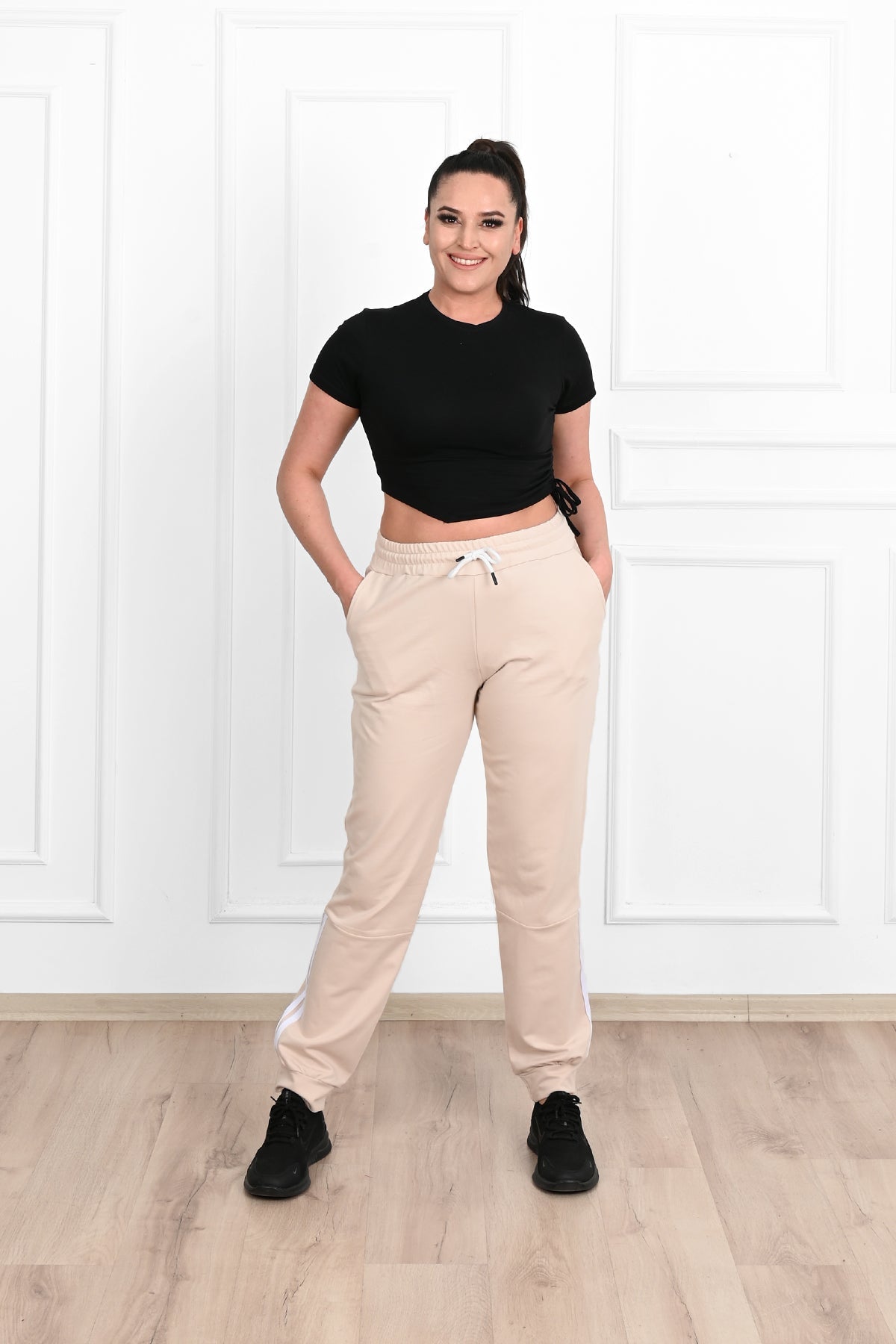 Damen-Jogginghose in großen Größen mit Streifen