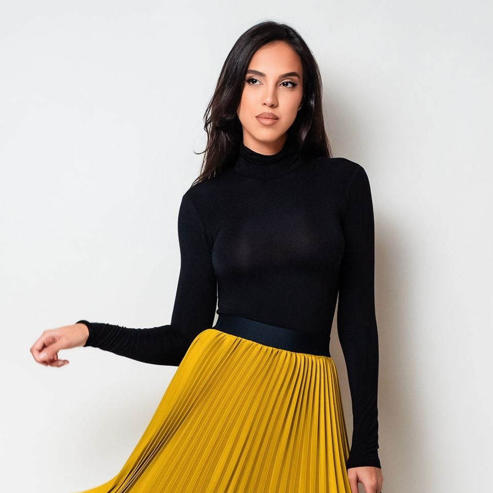 Helanca neagra clasica din bumbac