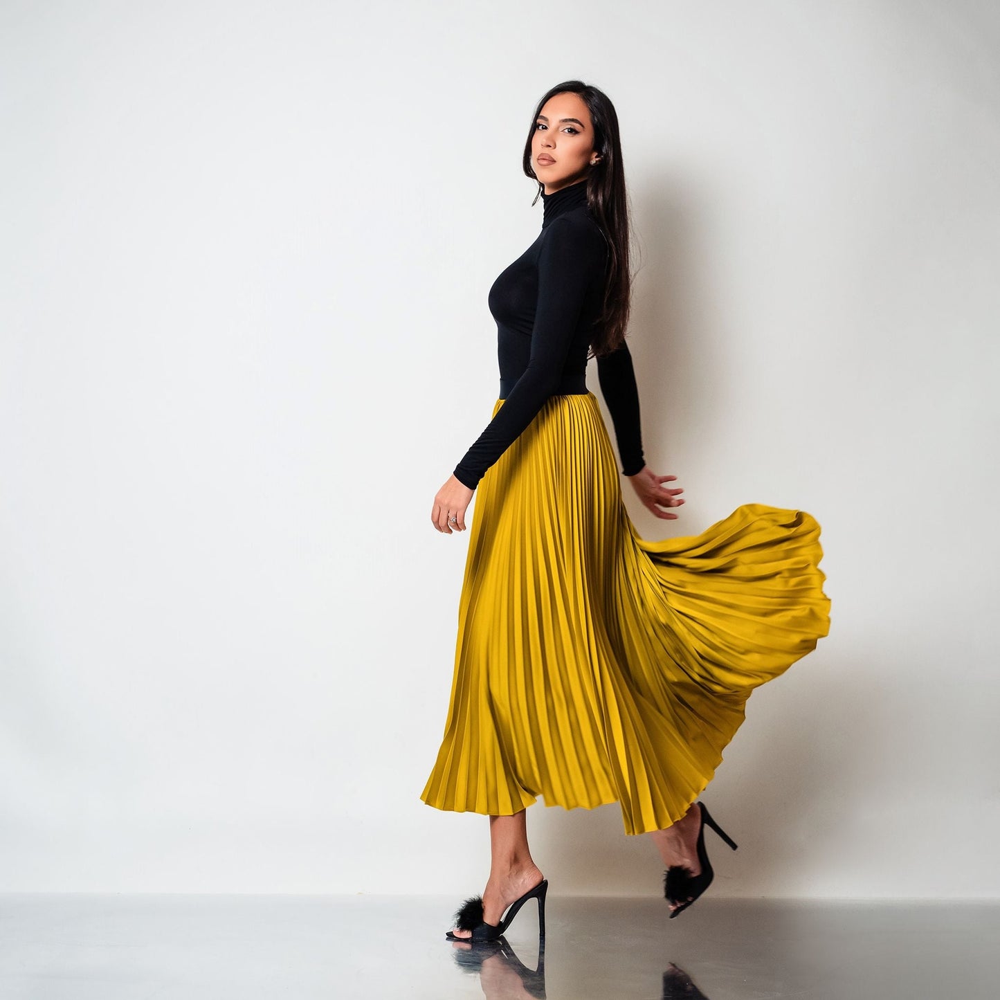 Helanca neagra clasica din bumbac