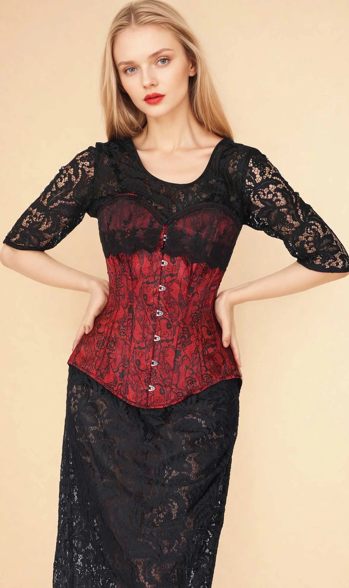 Corset Hydee Red Overbust – Eleganz und perfekt konturierte Silhouette