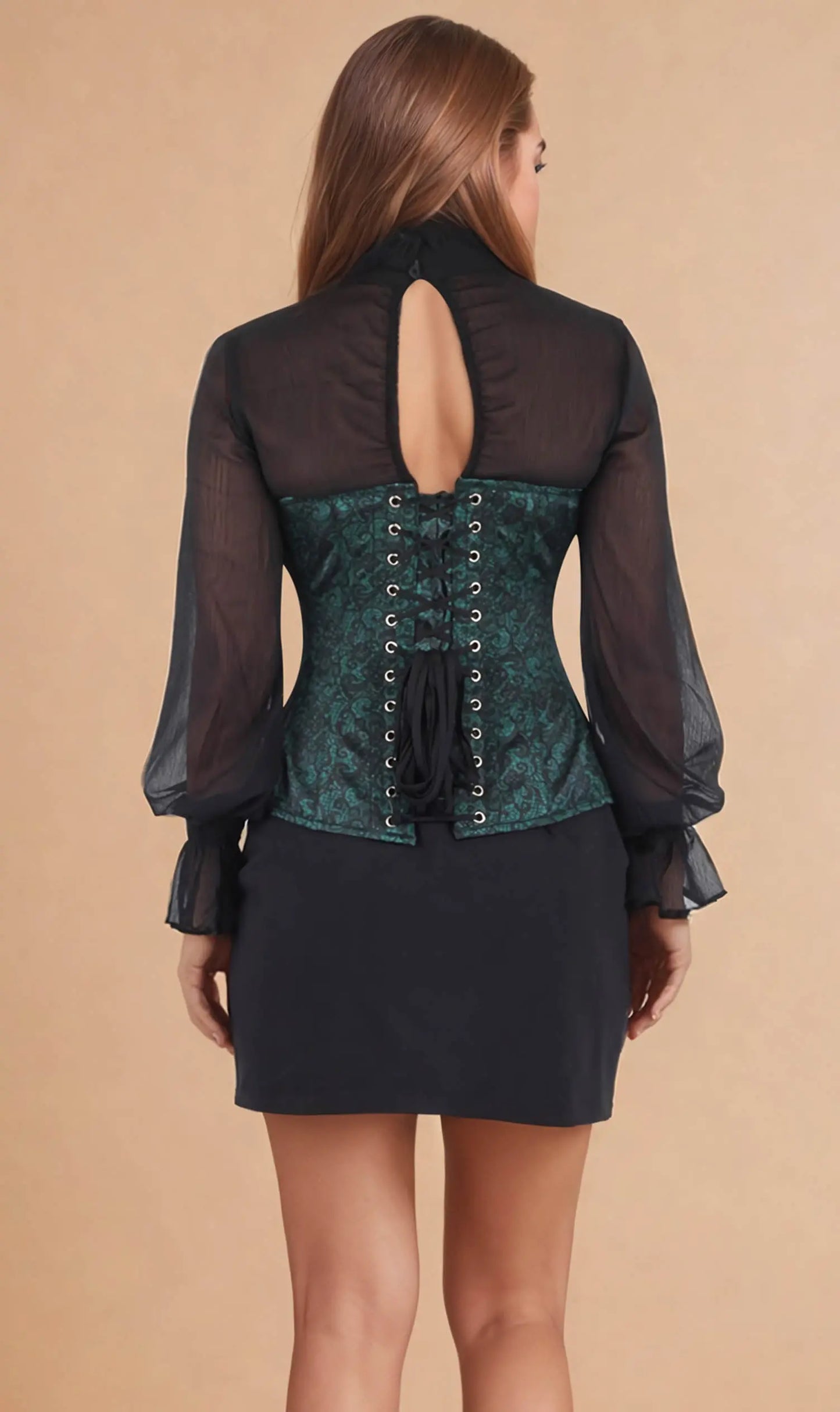 Gorset Kahnay Green Overbust Satynowy – Elegancja i Idealnie Wyszczuplona Talia