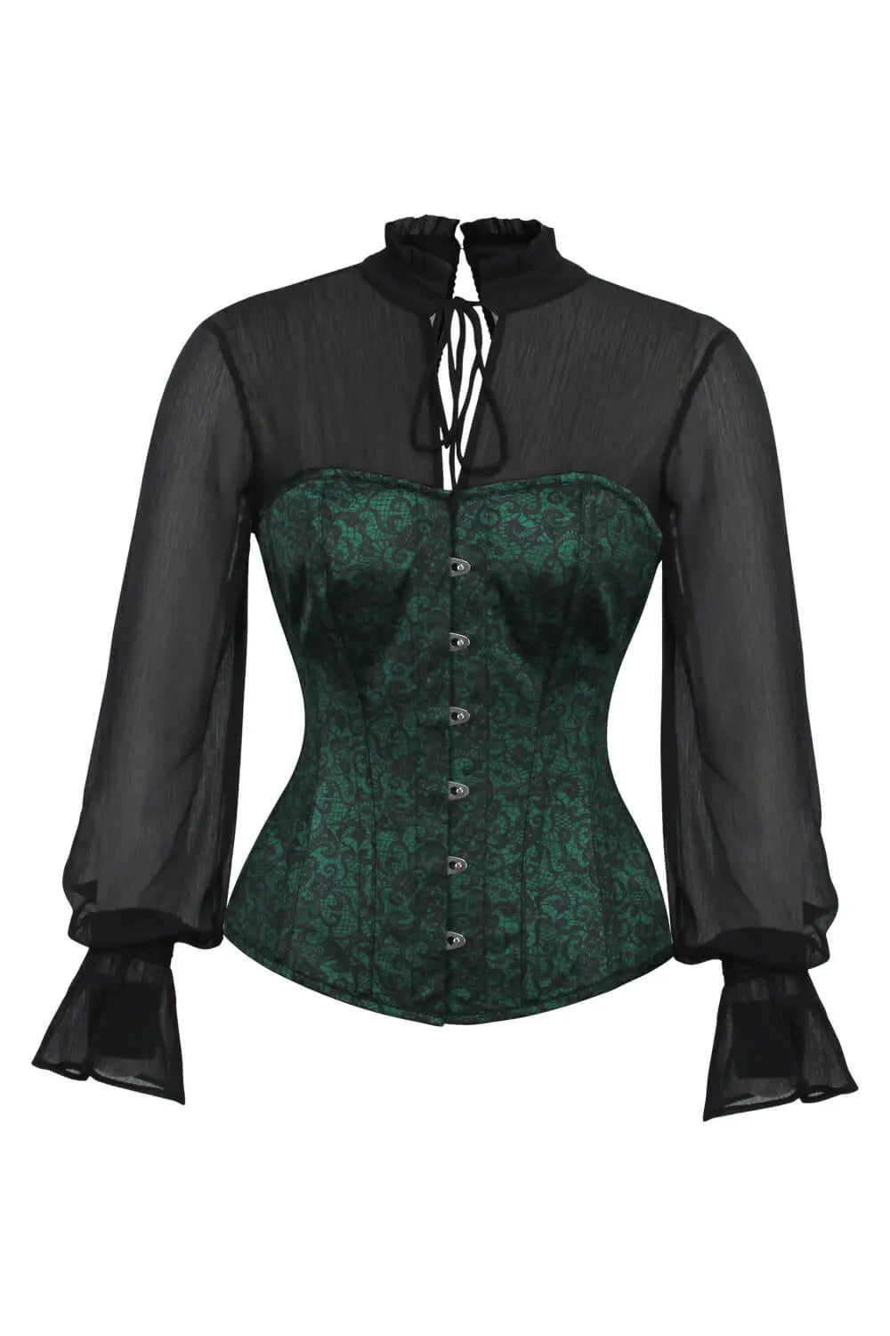 Gorset Kahnay Green Overbust Satynowy – Elegancja i Idealnie Wyszczuplona Talia