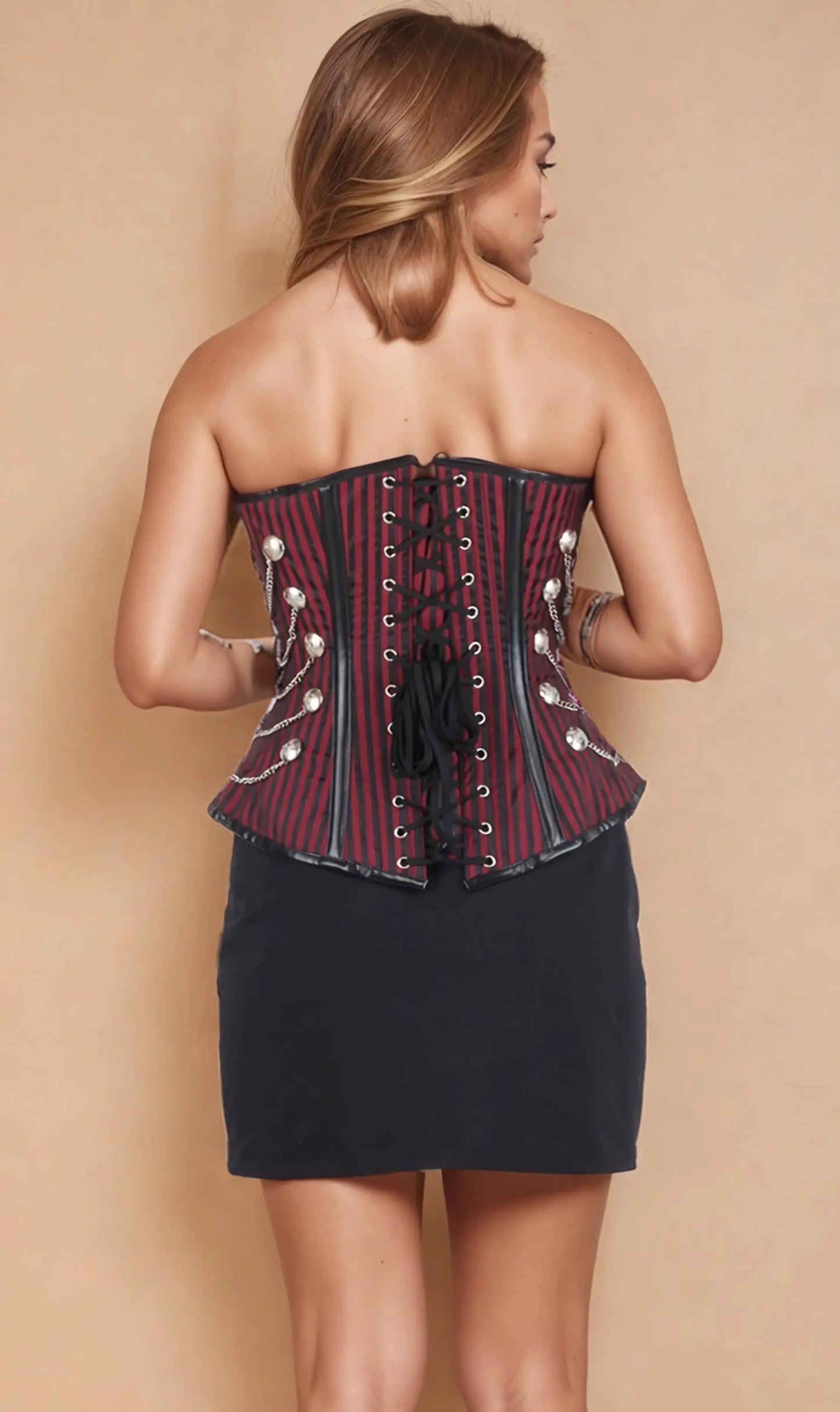 Korsett Arleth Overbust Steampunk – Viktorianischer Stil mit industriellen Akzenten