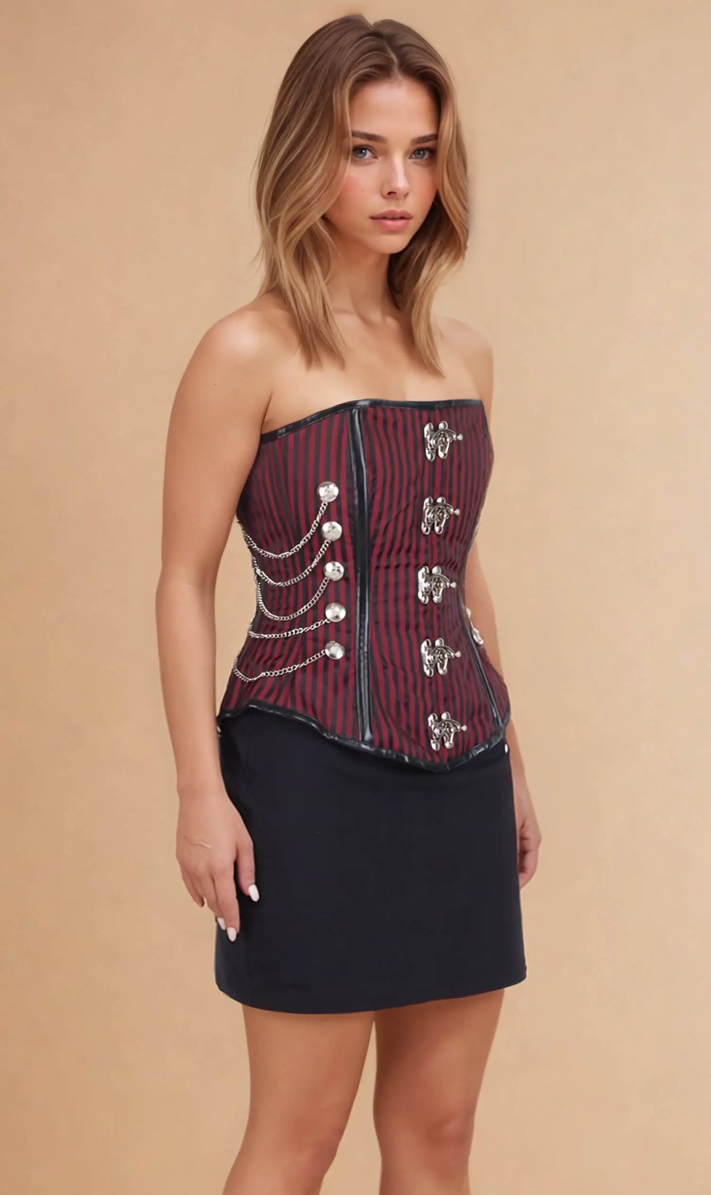 Korsett Arleth Overbust Steampunk – Viktorianischer Stil mit industriellen Akzenten