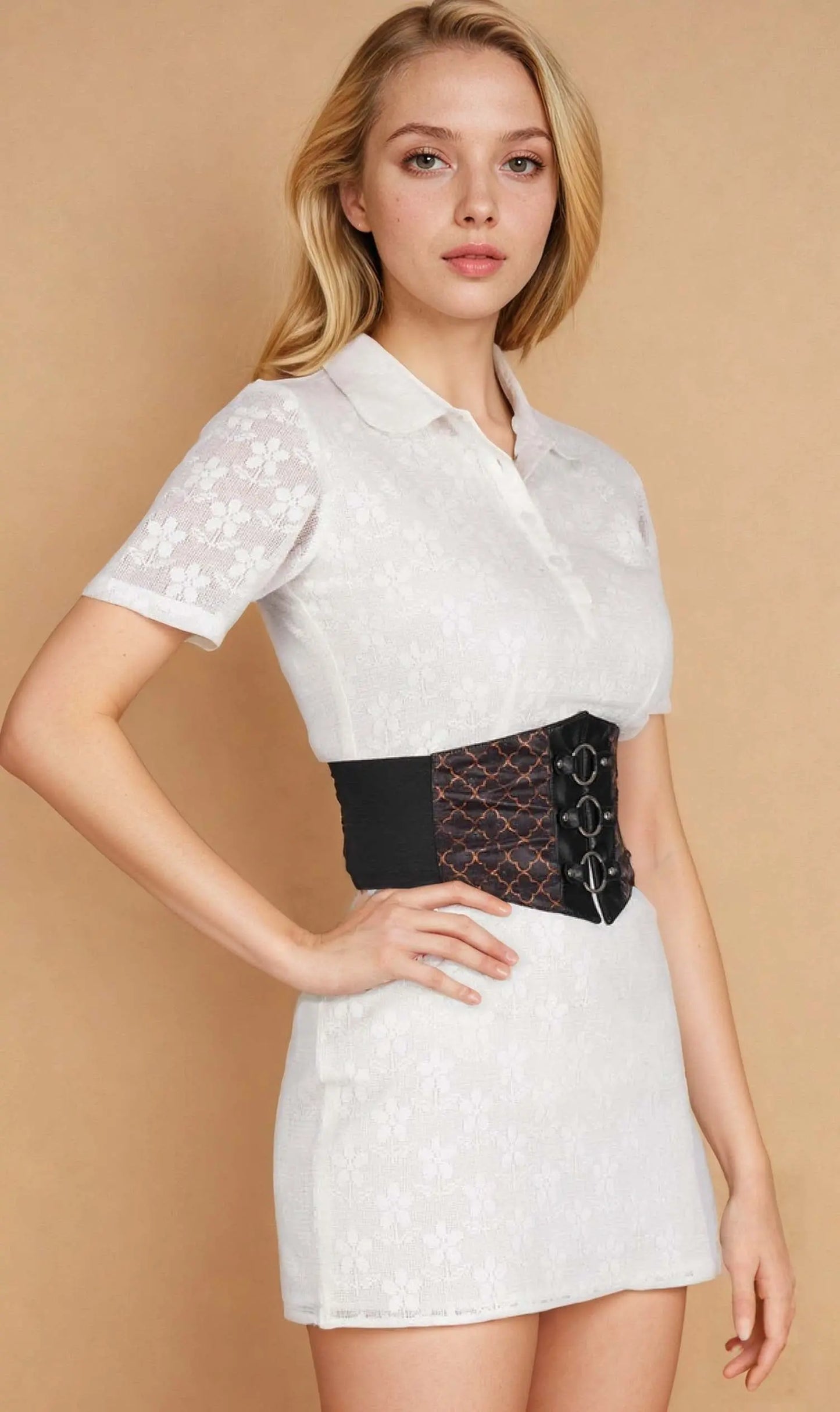Corset Tainn din Satin Imprimat Bunny Corset