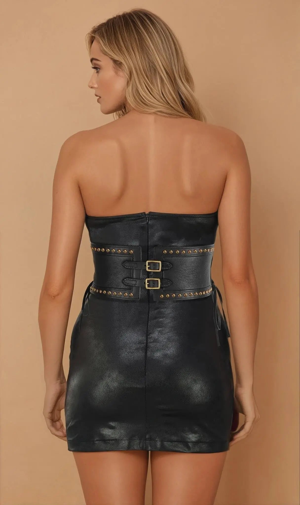 Speranza Corset Inspired Belt – Czarny Pas Gorsetowy ze Skóry Ekologicznej