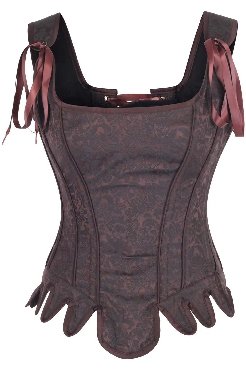 Corset Overbust Kianna Brown aus Brokat – Eleganz, Halt und perfekte Silhouette