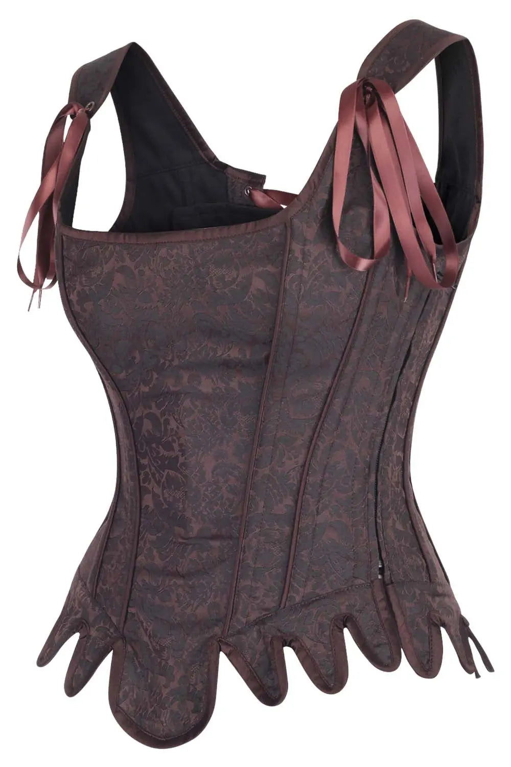 Corset Overbust Kianna Brown aus Brokat – Eleganz, Halt und perfekte Silhouette