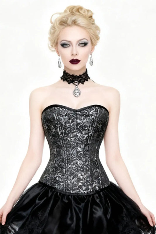 Gorset Kecia Overbust Silver Waist Training – Królewska Elegancja i Wyrzeźbiona Talia