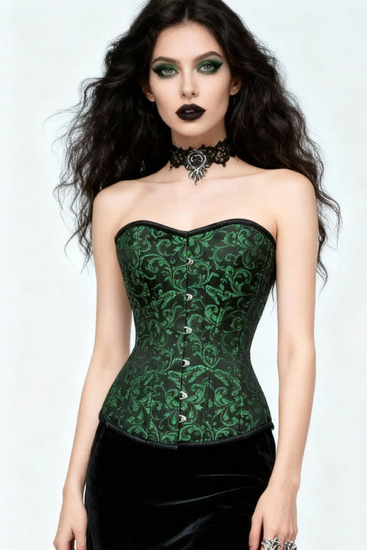 Gorset Merrie Overbust Waist Trainer Zielony – Zdefiniowana Talia i Wyrafinowana Elegancja