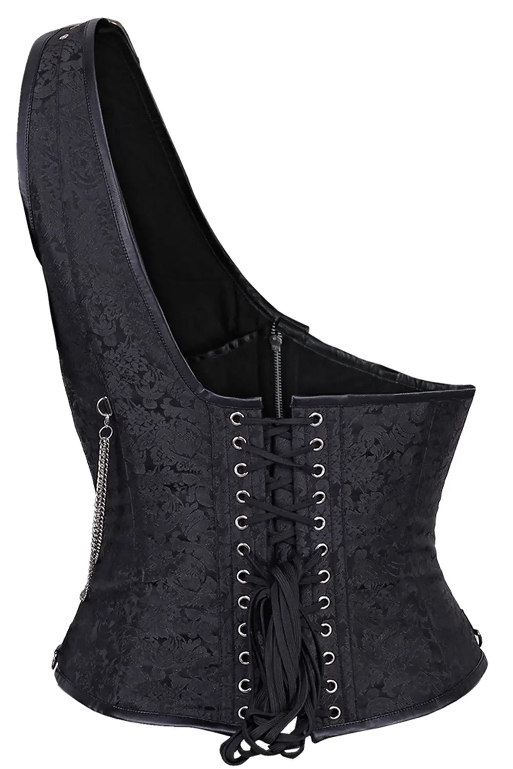 Abraxas Black Brocade Gothic Bărbați – Corset Midchest