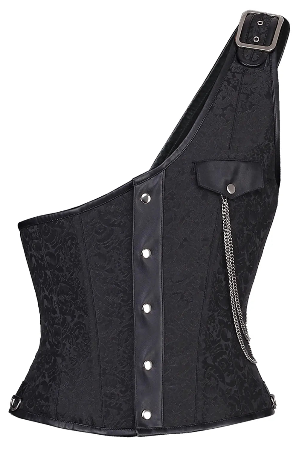 Abraxas Black Brocade Gothic Bărbați – Corset Midchest