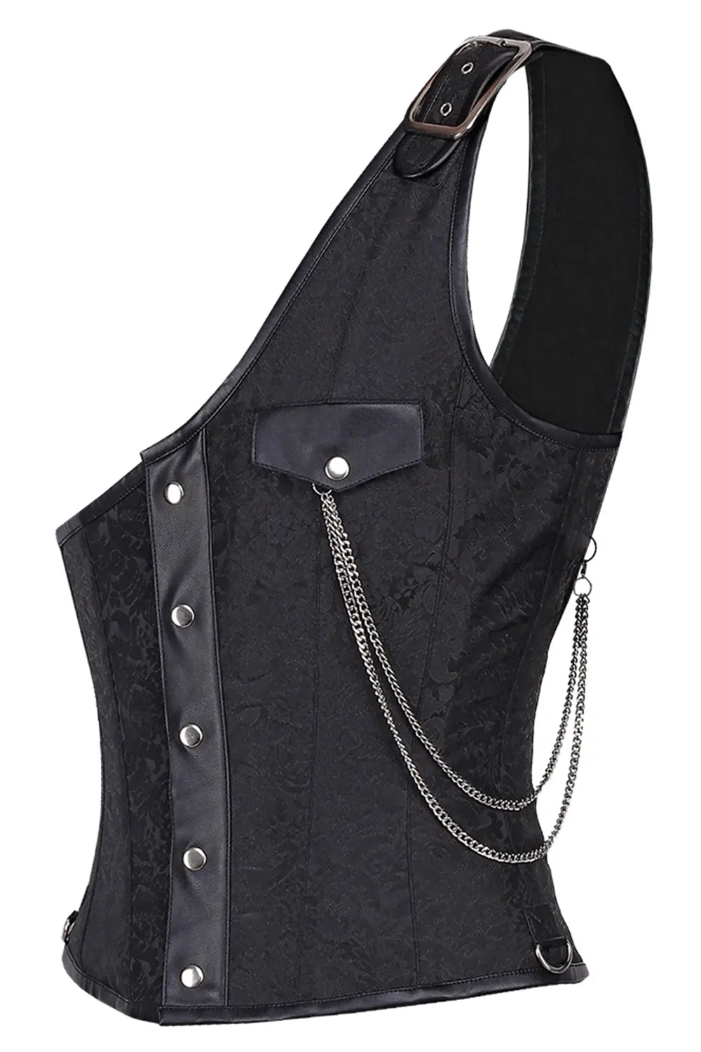 Abraxas Black Brocade Gothic Bărbați – Corset Midchest
