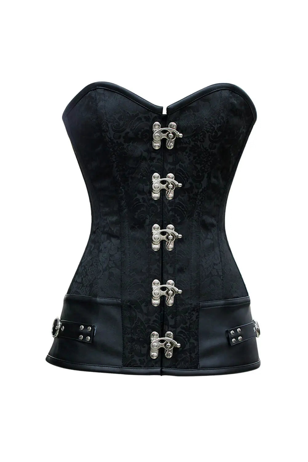 Corset Gothic Overbust Irene Negru din Brocart