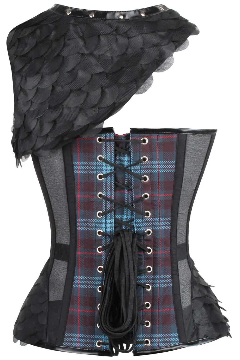Sosie Korsett mit Karomuster und Überbrust mit Bolero